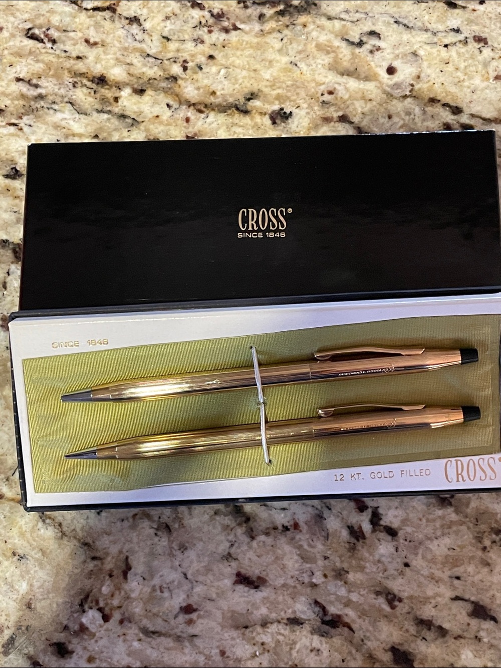 Vintage Cross 12 KT gold filled pen and pencil set McDonnell Douglas engraved